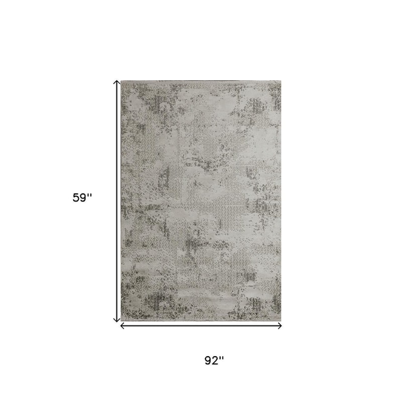 HomeRoots Abstract Contemporary Rectangle Area Rug - 5' X 8'