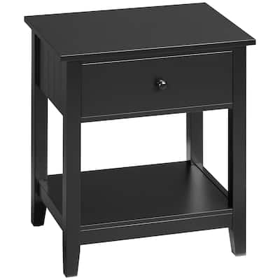 End Table, 2-Tier Side Table With Drawer And Storage Shelf