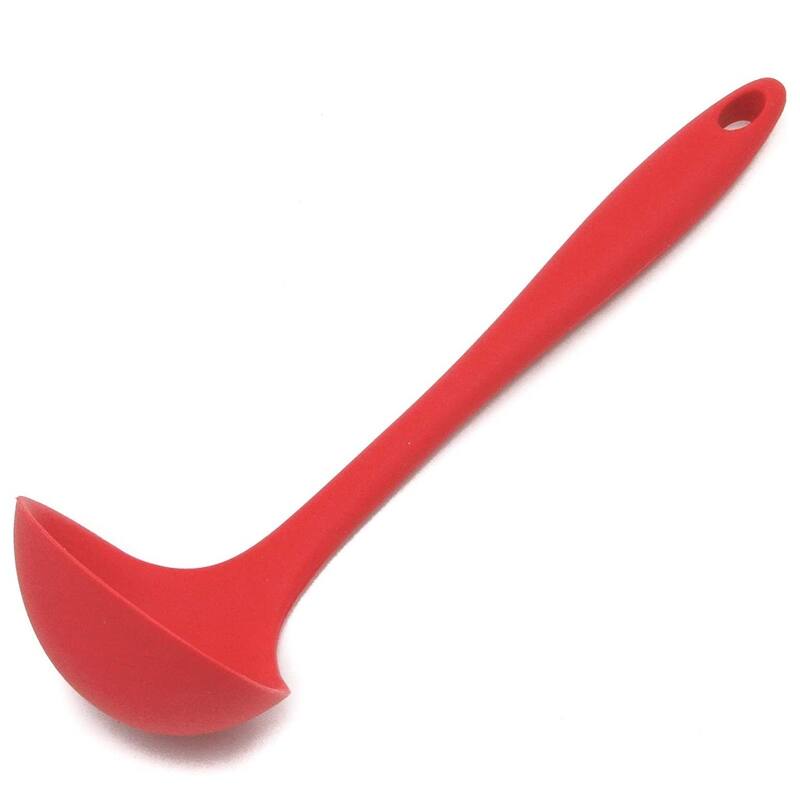 Chef Craft 11.5" Premium Heat Resistant Silicone Cooking / Serving Ladle - Red