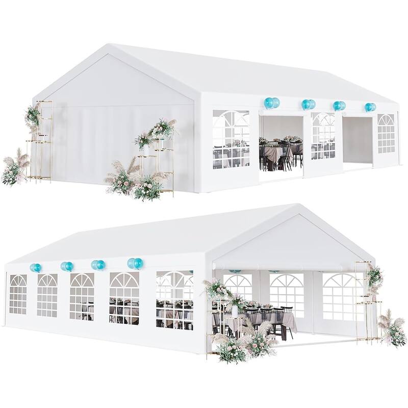 Party Tent Heavy Duty, Outdoor Wedding Tent Event Shelter with Carry Bags - 16 X 32FT