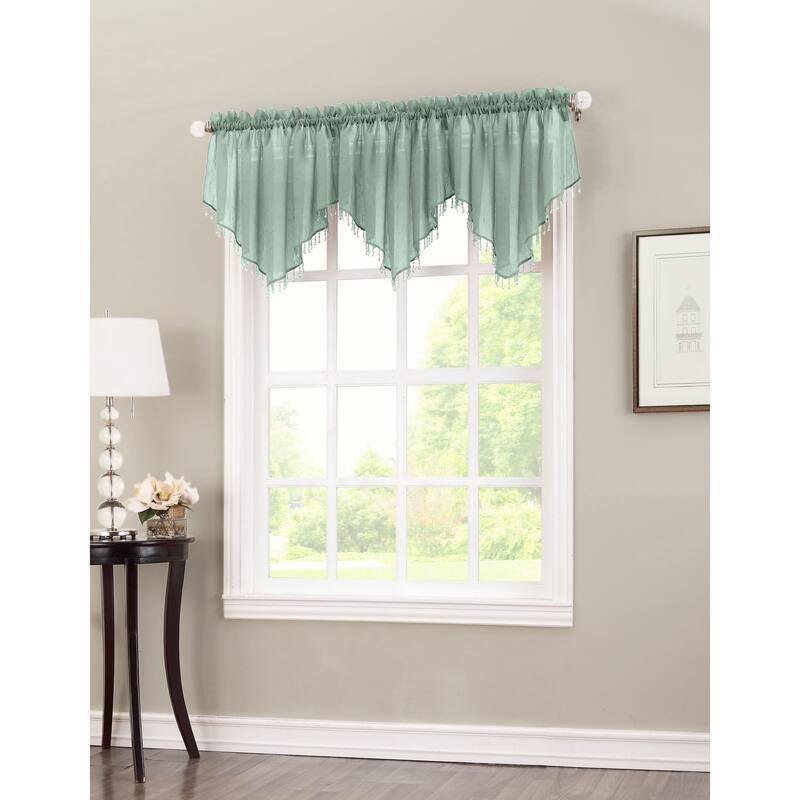 No. 918 Erica Sheer Crush Voile Single Ascot Curtain Valance - 51x24 - Mineral