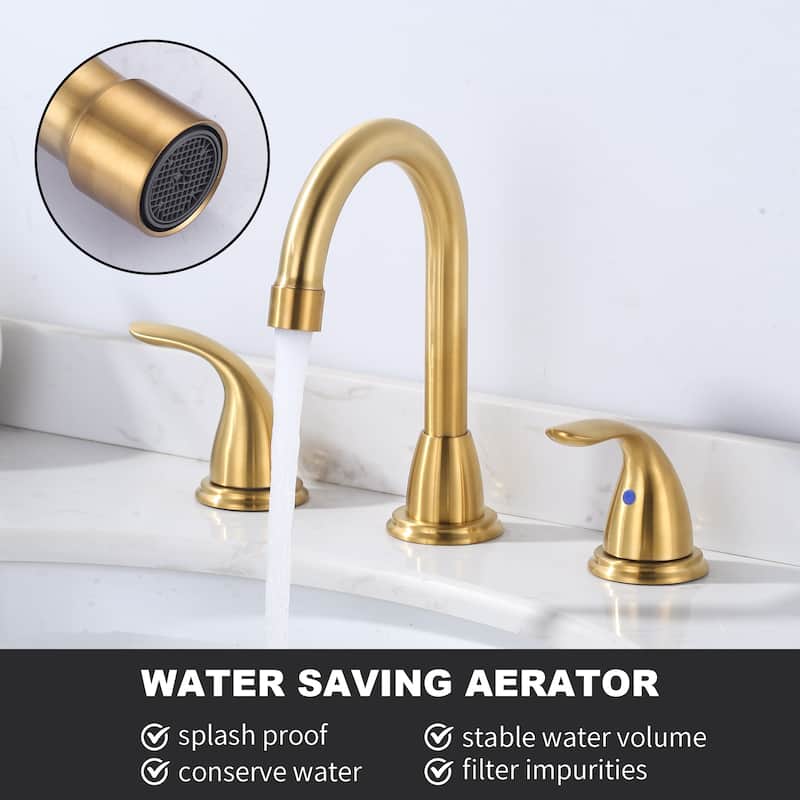 WOWOW 8 in. Widespread Double Handle Bathroom Faucet