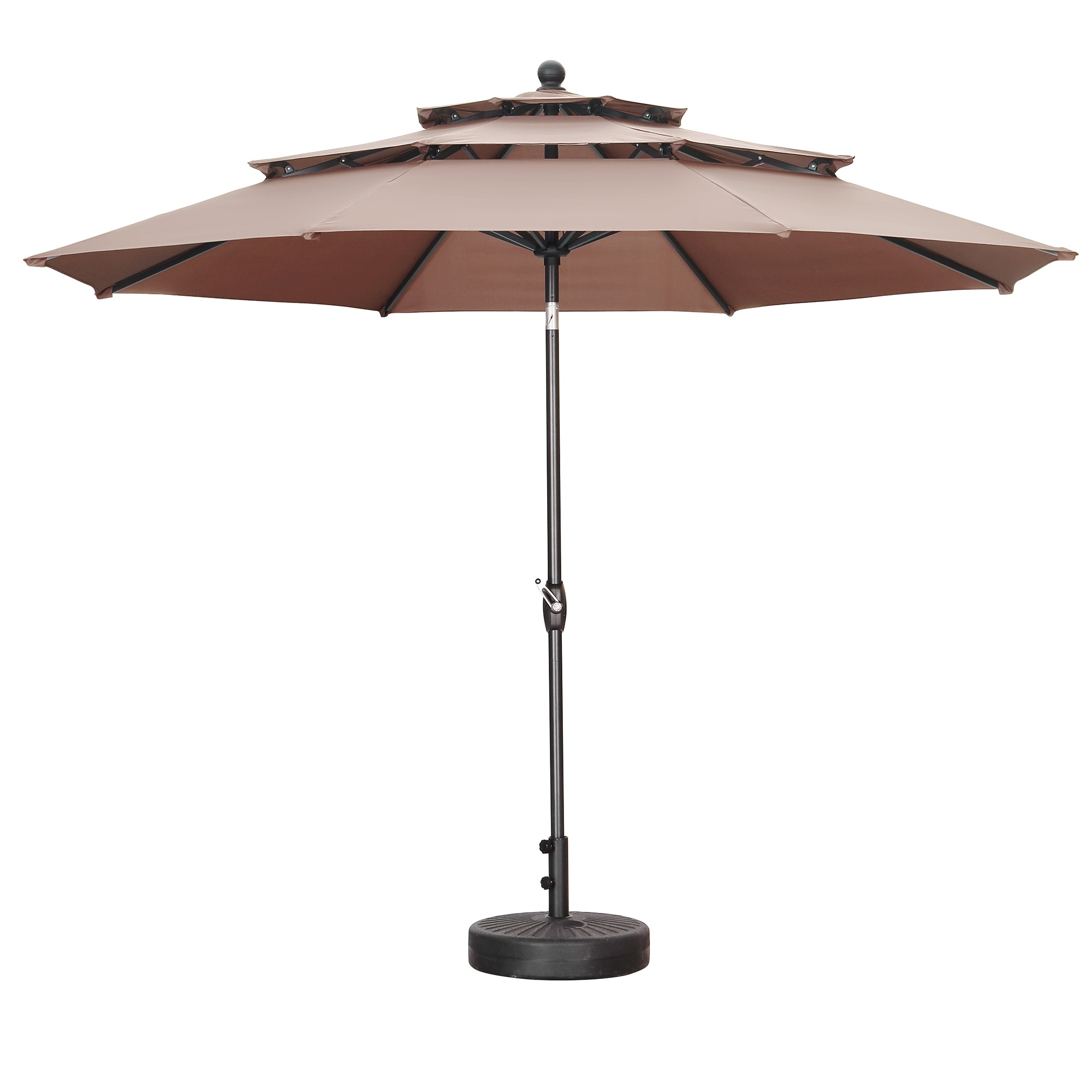 10 ft patio umbrella with base Sunbrella Cantilever Leather Tote Color:Black Crepe there will be 2 10 ft Outdoor Patio