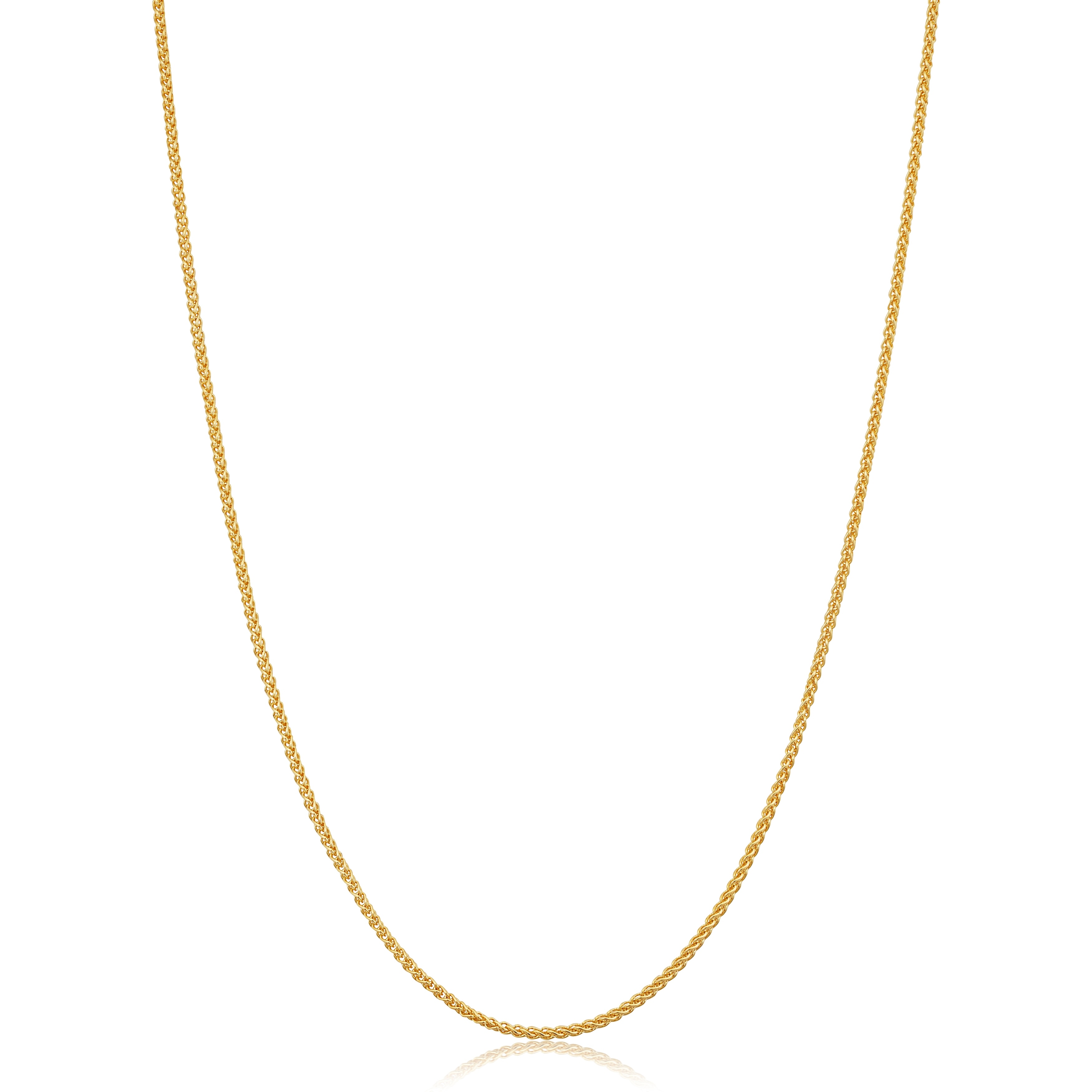 Au Naturale 14k Yellow Gold Filled 1.2 mm Round Wheat Chain Necklace for Women (14 - 30 inches)