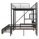 preview thumbnail 10 of 18, Full over Twin-Twin Triple Bunk Bed with Storage Drawers and Staircase for Optimal Space Utilization