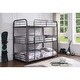 preview thumbnail 1 of 8, Twin Over Twin Over Twin Size Triple Bunk Metal Bed with Stairs and Guardrails Gunmetal