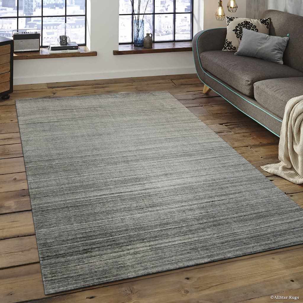 Home Decor EORC Handmade Wool & Viscose Loom Urban Rug, Navy Elegant & Luxurious Area Rug for Adding Contemporary - 8'3 x 9'10