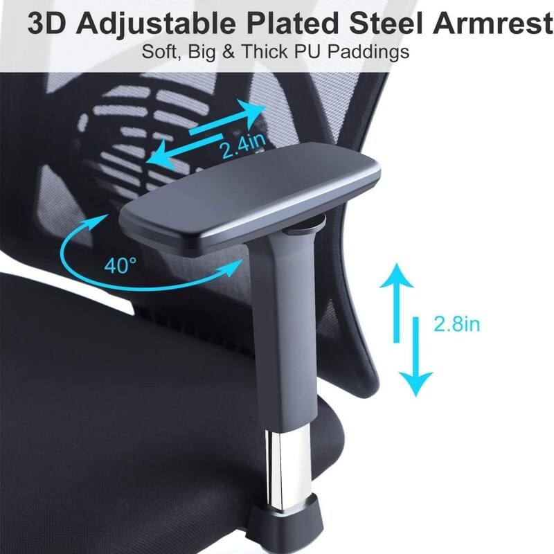 Adjustable Lumbar Support Headrest Office Chair