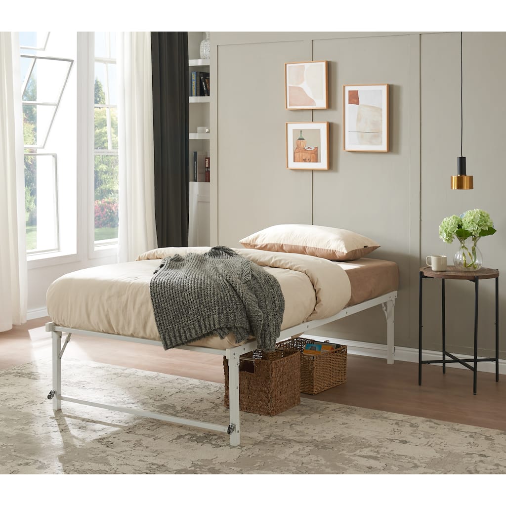 Amara Metal Lift-Up Trundle Bed with Wheels