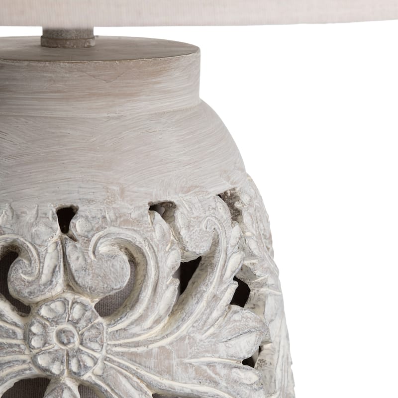 Alexandria Cement 33" Table Lamp w/LED Nightlight - 17"x17"x33"