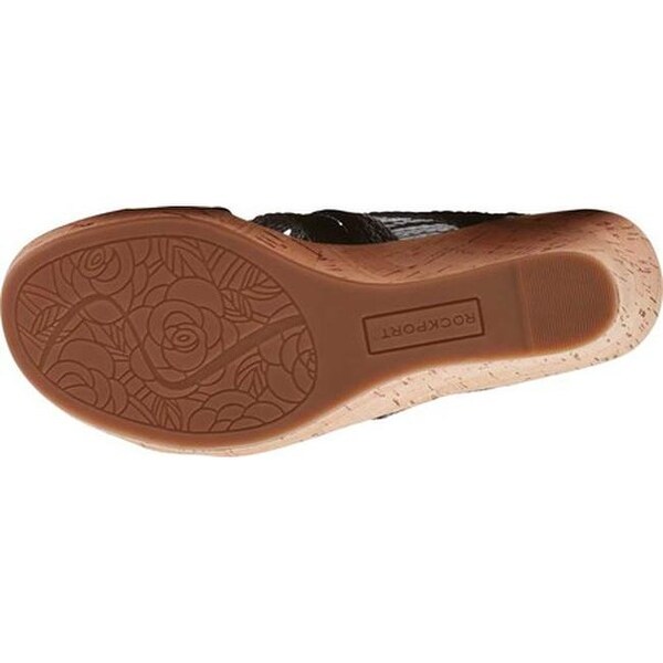 rockport briah wedge sandal black