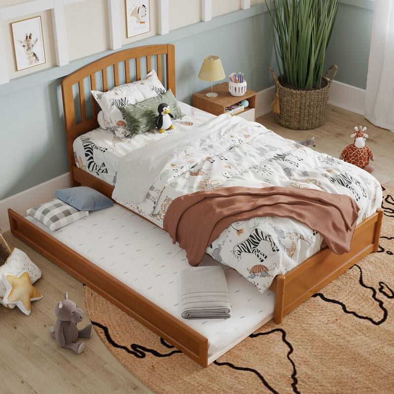 Lucia Platform Bed with Panel Footboard and Twin Trundle