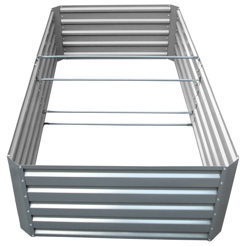 Galvanized Metal Outdoor Raised Bed for Vegetables, Flowers, and Herbs