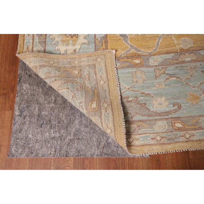 Vegetable Dye Oushak Turkish Area Rug Handmade Floral Wool Carpet - 8'1" x 10'0"