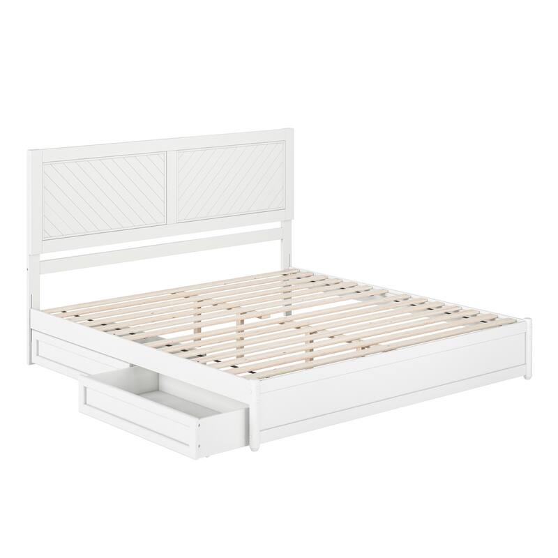Clayton Platform Bed with Panel Footboard and Storage Drawers