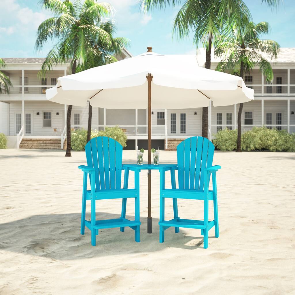 Lesly Double Barstools plus a Connecting Board in Cyan - 81.48"D×31.00"W×47.24"H