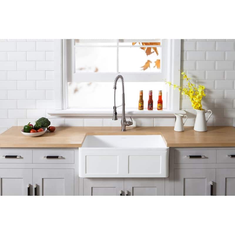 Kingston Brass Arcticstone 30" Farmhouse Single Basin Stone Composite