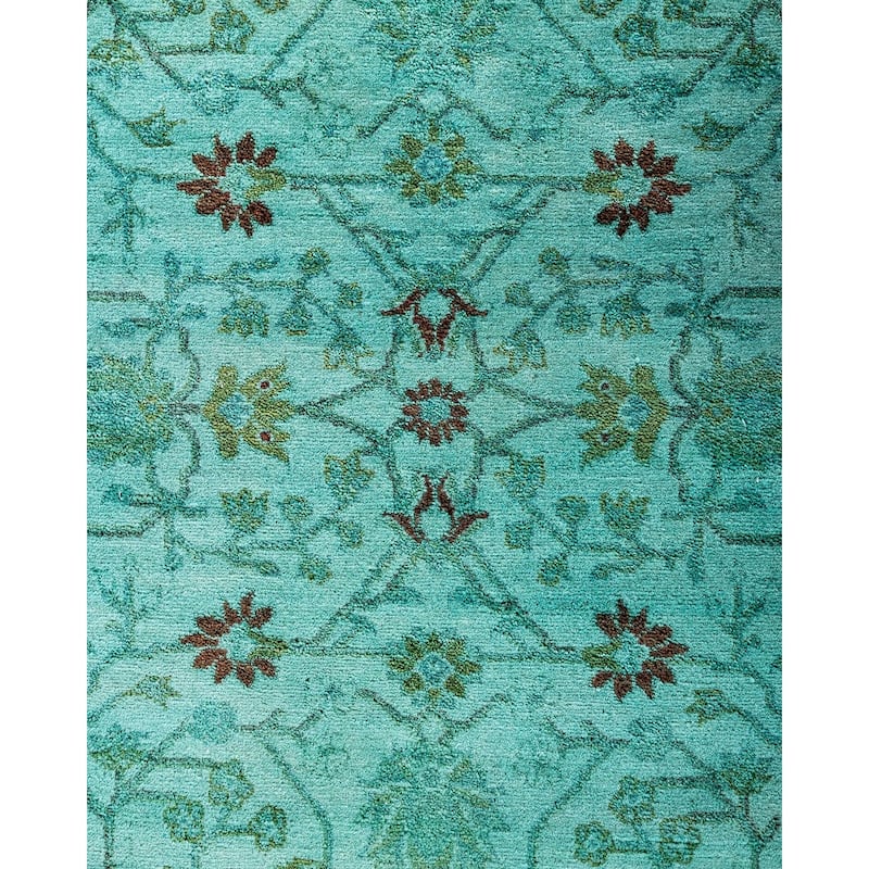 Contemporary Overdyed Wool Hand Knotted Runner - 2' 8" x 14' 4"