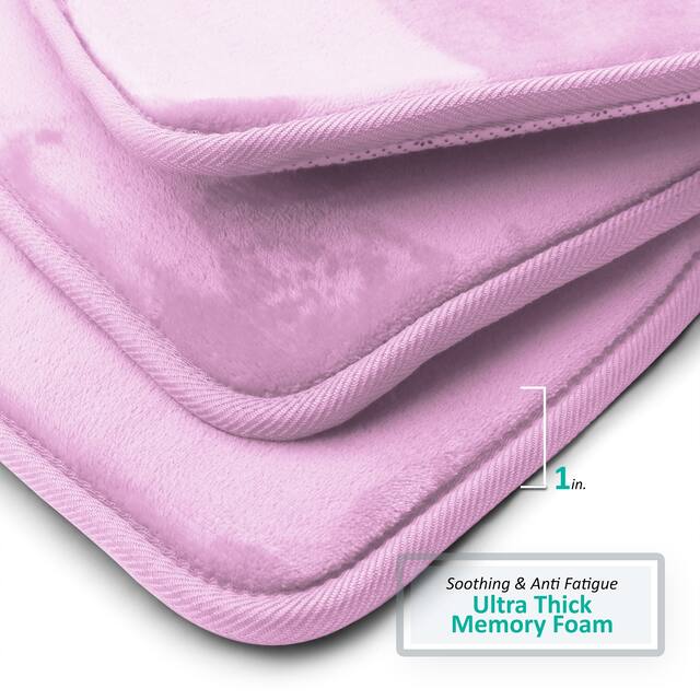 Clara Clark Ultra Soft Plush Bathroom Rug - Non-Slip, Velvet, Memory Foam Bath Mat - Set of 2