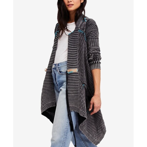 free people black cardigan