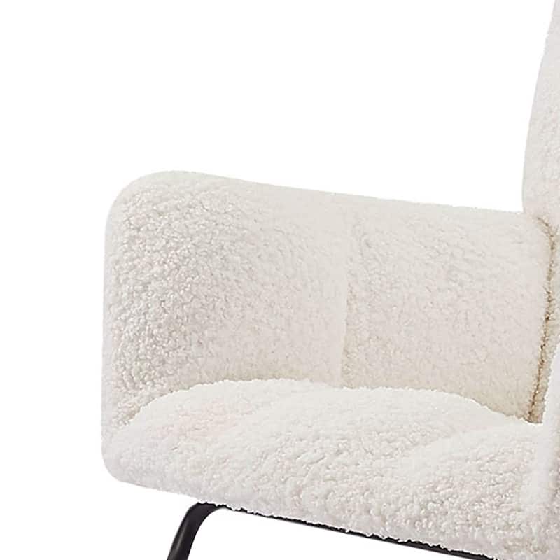 Modern 25.98" High Back Buttons Tufted Upholstered Rocking Chair with Solid Wood Legs