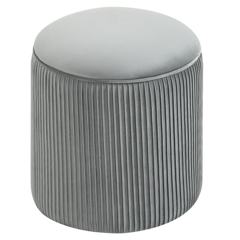 HOMCOM 15'' Small Padded Ottoman Foot Stool with Wrinkle Fabric Design, Thick Sponge Padding and Solid Base
