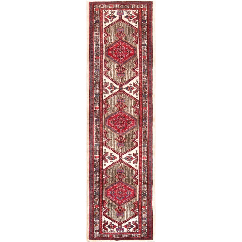 Pasargad Home Vintage Serab Lamb's Wool Ivory Area Rug - 3' 1'' X 11' 4''
