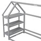 preview thumbnail 11 of 28, Wooden Twin House Bed with Integrated Shelves and Hanger for Kids Room