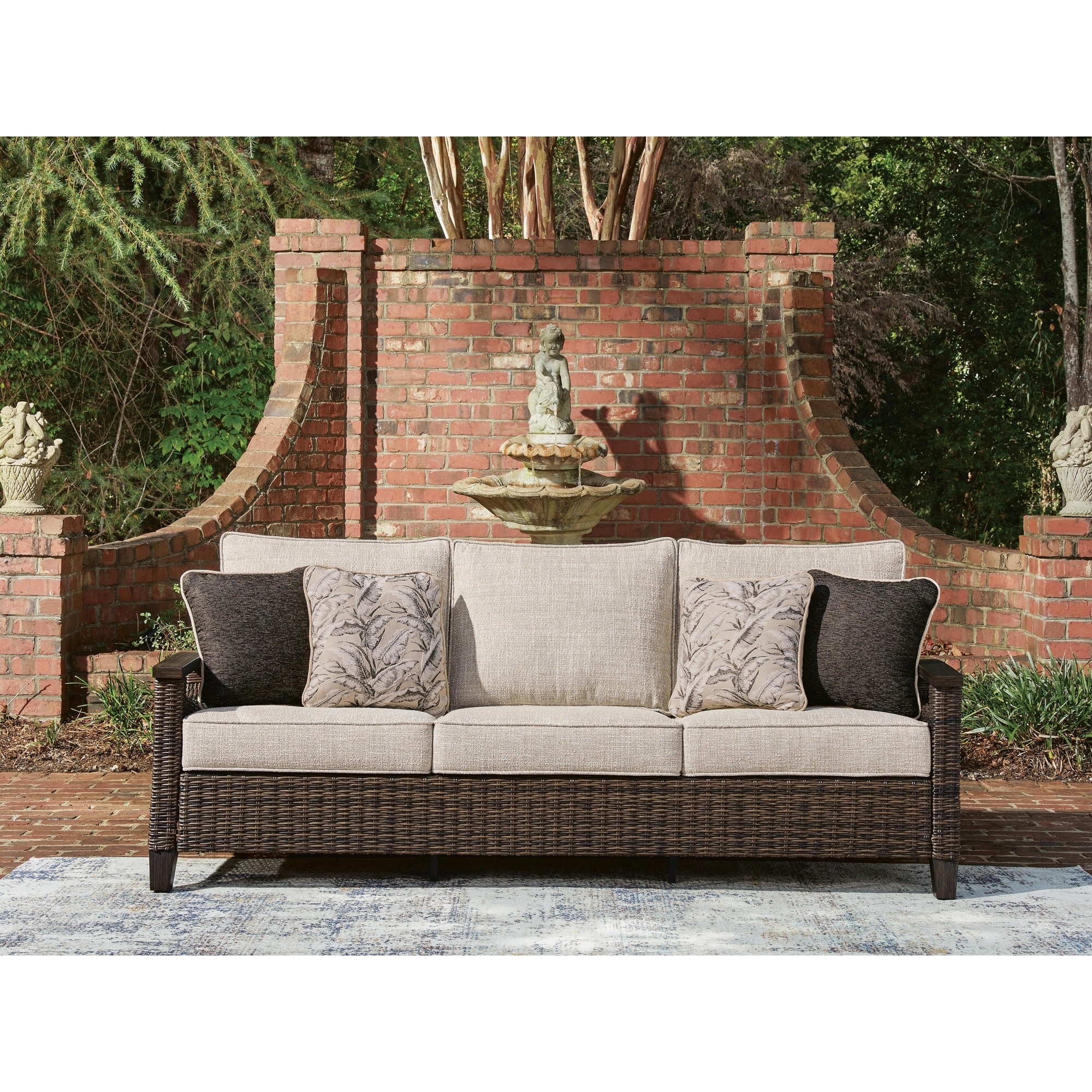 Signature Design by Ashley Drakes Beach Outdoor Sofa with Cushion