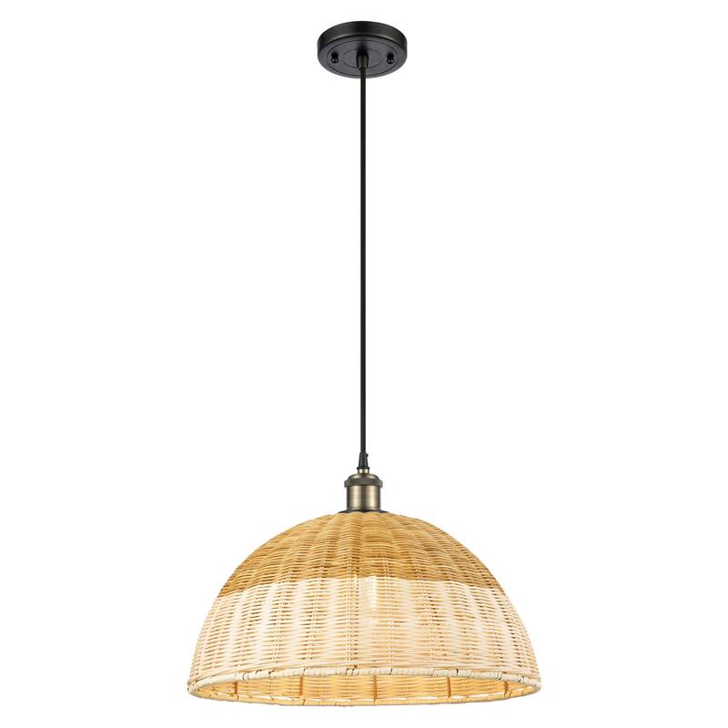 Innovations Lighting Endless Possibilities Ballston - Bristol Natural II - 1 Light 16" Cord Hung Mini Pendant - Black Antique Brass