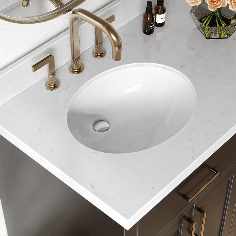 Ariel T036SLCQOVO Hepburn 36" Free Standing Single Oval Basin Vanity