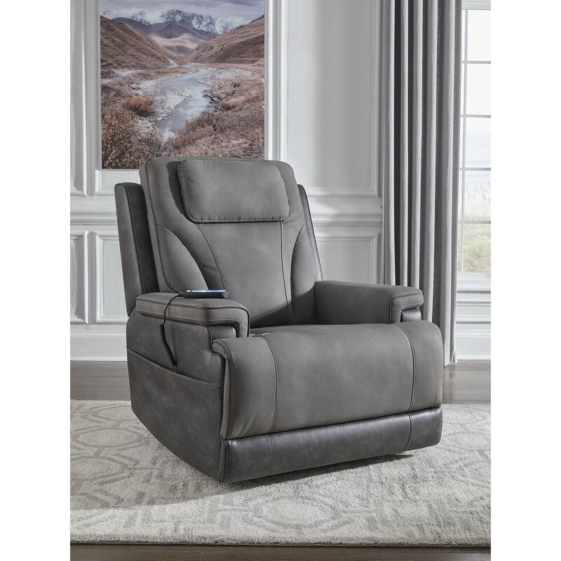 Signature Design by Ashley 4Z-Relax Retreat Power Lift Recliner - Gray