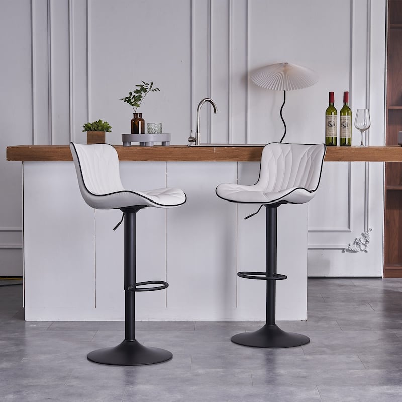 Counter Height Bar stools Modern Leather Adjustable Barstools