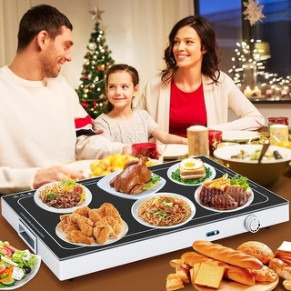 1/2/3/4 PCS Electric Warming Tray w/Tempered Glass Top for Buffets