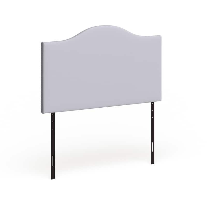 Grey Curl Nailhead Upholstered Headboard
