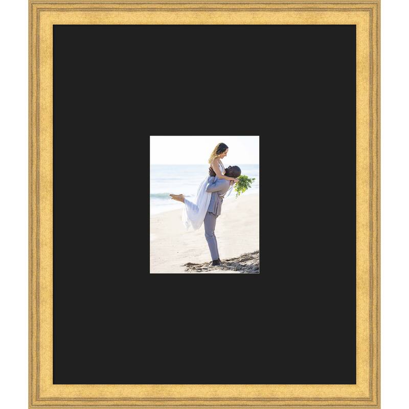 Owen Picture Frame, Photo Frame - 22x26 Matted Black 8x10 - Owen Gold