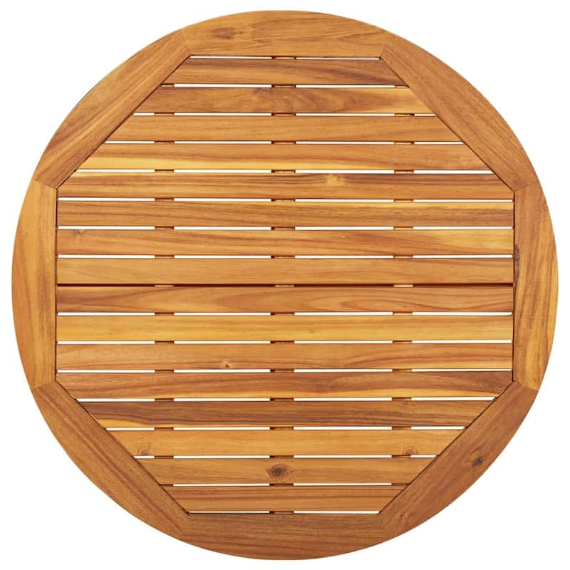 vidaXL Bistro Set Patio Table and Chairs Conversational Set Solid Acacia Wood - 27.6" x 27.6" x 24"