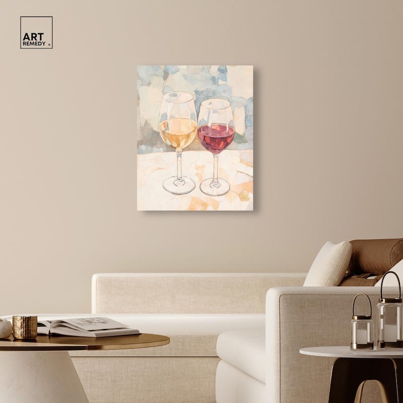 Wine Duo Canvas by Art Remedy, Gallery Wrapped