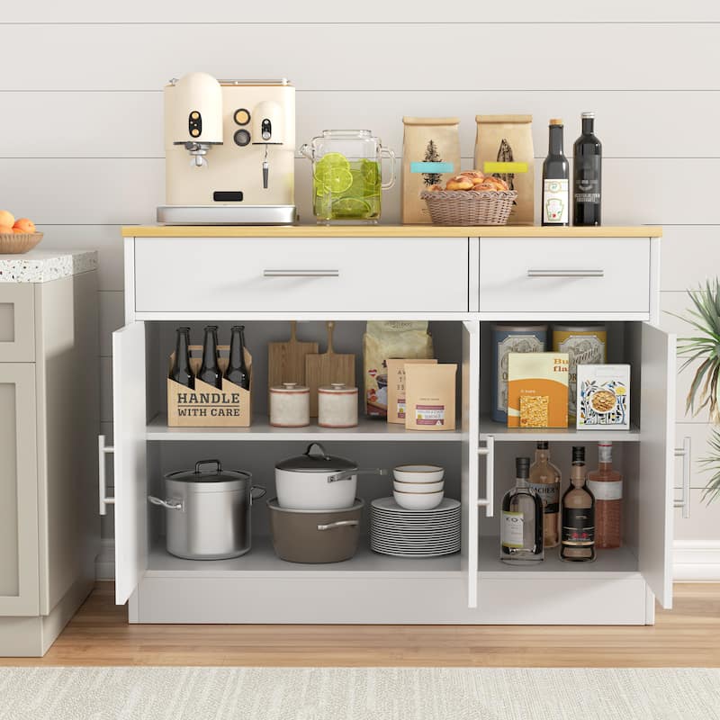 3-Door Buffet Sideboard Accent Cabinet - Multifunctional Organizer