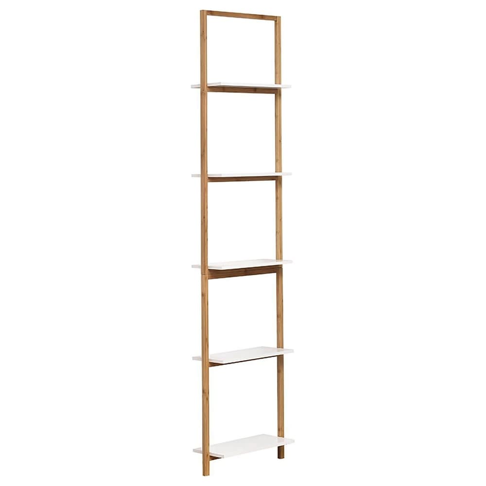 https://ak1.ostkcdn.com/images/products/is/images/direct/480146c8ceb8ba79b567d33f6076eed61dd63126/Wall-Leaning-5-Shelves-Ladder-Padang-Storage-Bamboo-Wood-White.jpg