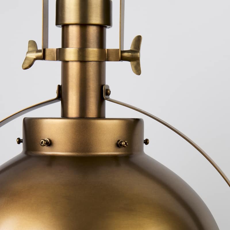 Leighton I Gold Toned Metal Spherical Pendant Light - 15"W x 15"D x 20"H