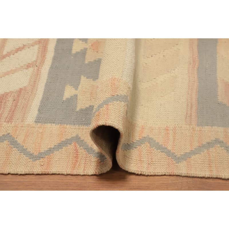 Hand Woven Oriental 100% Wool Carpet Southwestern Tribal Multi-Colored Kilim Area Rug - 3' 9'' X 2' 0''