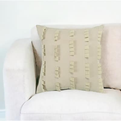 HomeRoots 20" Ivory Cotton Pillow