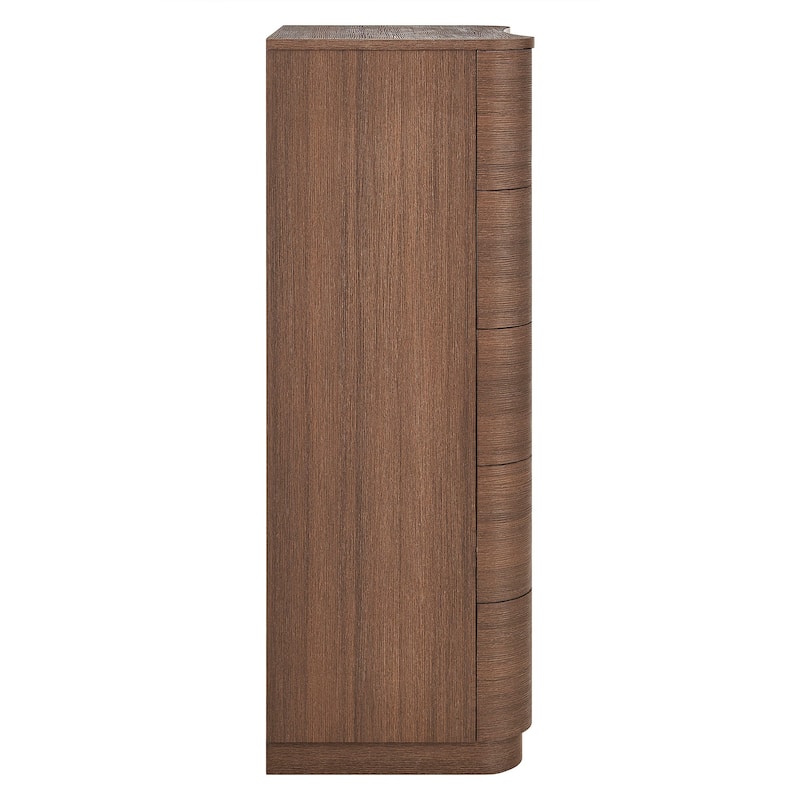 Mirae 5-Drawer Curved Dresser Chest of Drawers