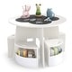 preview thumbnail 1 of 8, Costway 5 PCS Kids Table and Chair Set with Writable Blackboard - See Details White - See Details