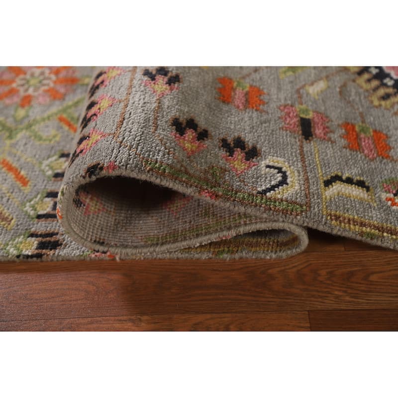 All-Over Kazak Indian Runner Rug Handmade Wool Carpet - 2'6"x 9'9"