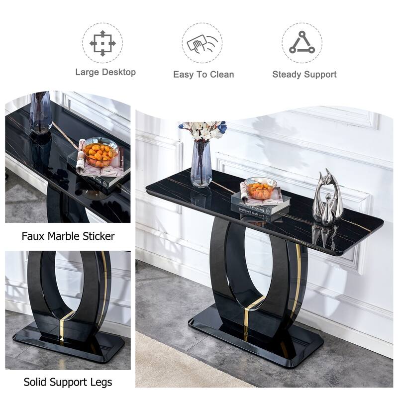 47.2 "x 18" x 29.5 "Modern minimalist striped MDF material rectangular counter dining table for bedroom bedside entrance