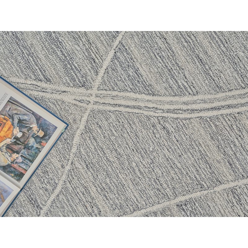 Exquisite Rugs Tangiers Handmade Hand-tufted New Zealand Wool on Canvas Gray/Ivory Area Rug