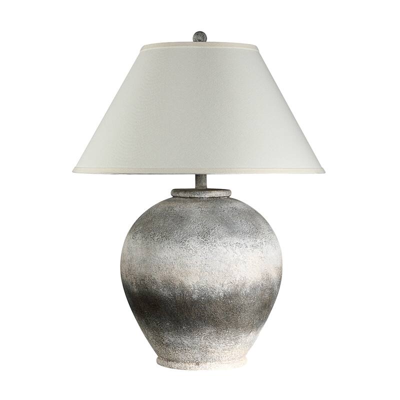 Vase Shaped Table Lamp with Tapered Shade - 29" - Brown and Cream