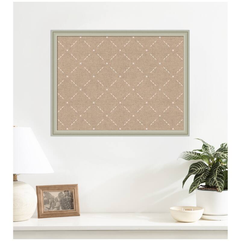 Kate and Laurel Pinboard Beige Lattice Pattern